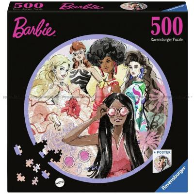 Barbie - Rundt puslespill, 500 brikker