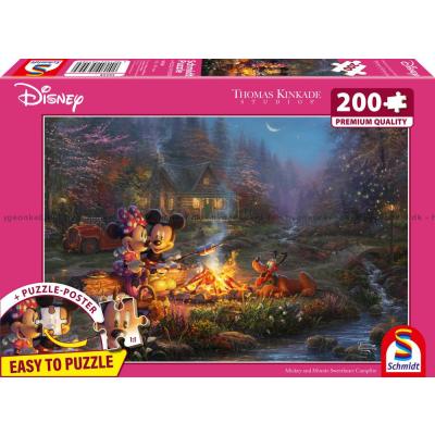 Disney: Kinkade -Mikke og Minni ved bålet, 200 brikker