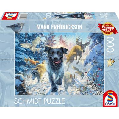 Fredrickson: Labrador i snøen, 1000 brikker