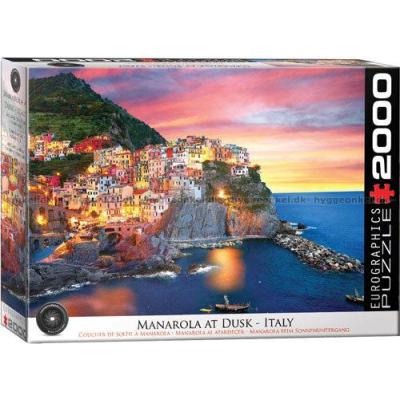 Italia: Manarola på kveldstid, 2000 brikker